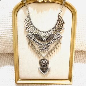 Long Boho Tassel Chunky Statement Necklace